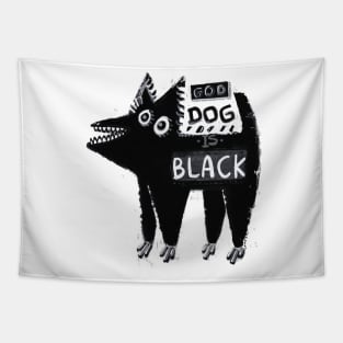 black dog Tapestry