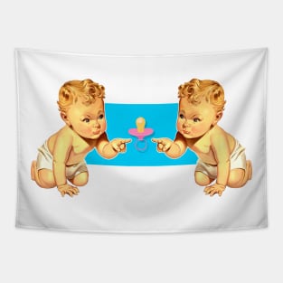 Baby wanting the pacifier Tapestry