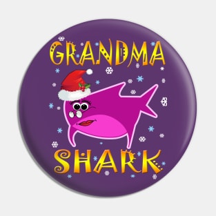 Christmas Grandma Shark Funny Design Gift Idea Pin
