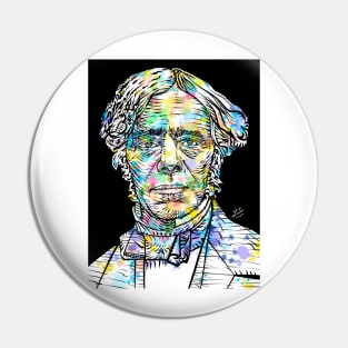 MICHAEL FARADAY watercolor and ink portrait Pin