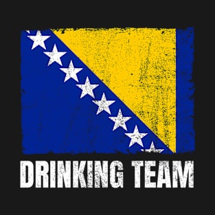 Bosnia and Herzegovina Drinking Team Graphic for Men Women Funny Bosnian Herzegovinian Flag T-Shirt