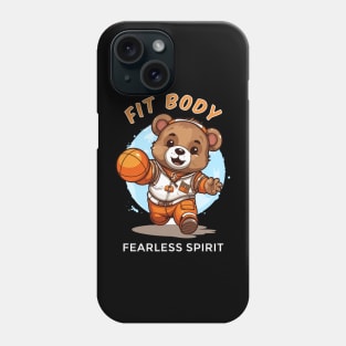 Cute baby bear playing basketball Phone Case