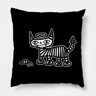 Devil Angel Cat - Stripes! {DARK shirts} Pillow