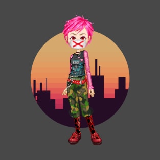 Pixelart Urban Tomboy Girl T-Shirt