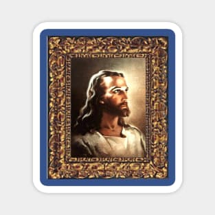 WARNER SALLMAN'S JESUS FRAMED IN GOLD Magnet