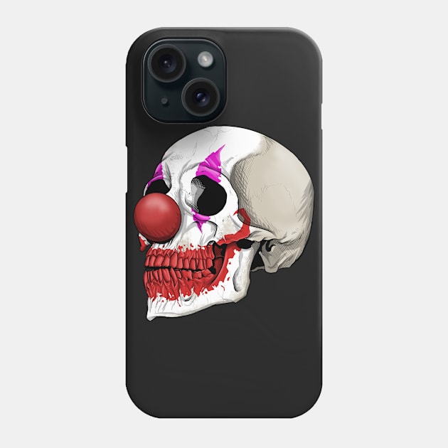 Clown Skull Phone Case by richardsimpsonart