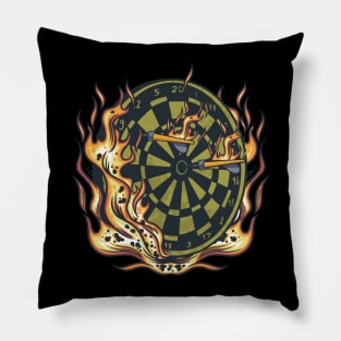 Dartboard In Flames Darts Pillow