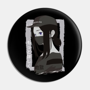 Cool Sad Anime Demonic Girl Pin