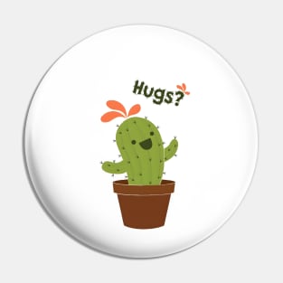 Cactus man gift art design Pin