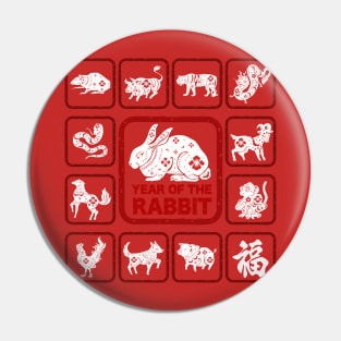 12 Chinese Zodiac Signs - Year of The Rabbit 2023 Pin