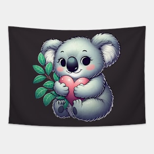 Koala Holding A Heart Tapestry