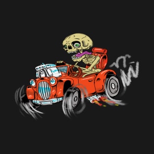 Fully Sick Colour Hot Rod driving Skeleton Boss T-Shirt