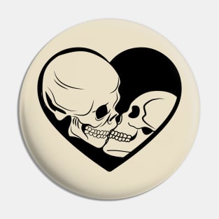 Skull Lovers Heart Pin