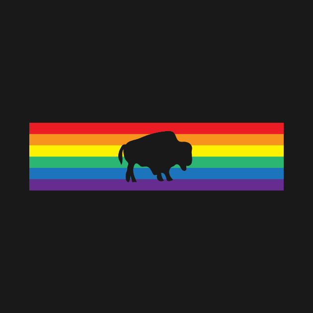 Buffalo Pride Week Rainbow Gay Pride Colors LGBTQ Ally by PodDesignShop