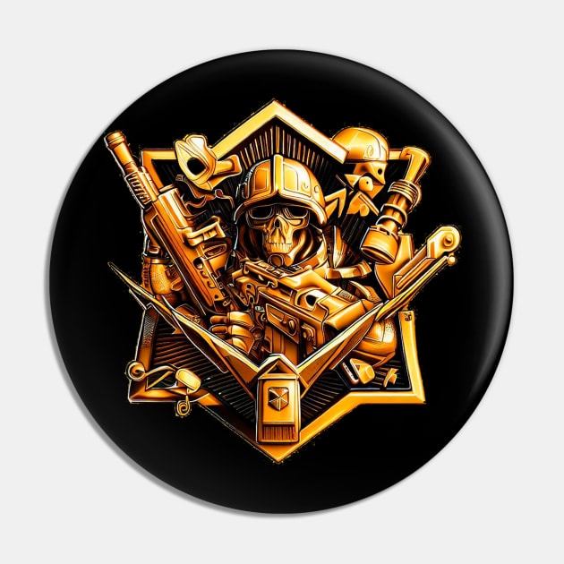 Golden Skull Pin by Arassa Army