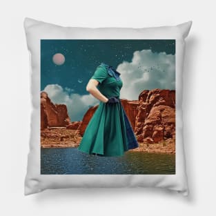 Monday Hike - Surreal/Collage Art Pillow