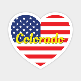 Colorado American Flag Heart Magnet