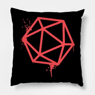 Polyhedral D20 Dice RPG Dripping Paint Pillow