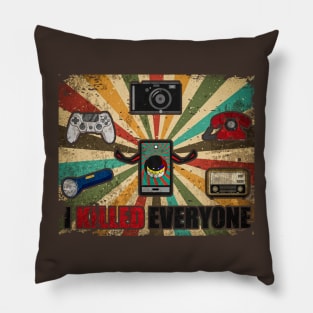 vintage retro smartphone killed radio, telephone aesthetic. Pillow