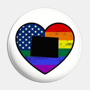 Colorado United States Gay Pride Flag Heart Pin