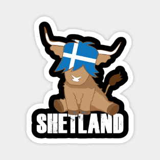 Cool shetland flag t-shirt scottish cow farmer Magnet