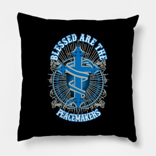 Blessed Are The Peacemakers T-Shirt christian bible god design Pillow