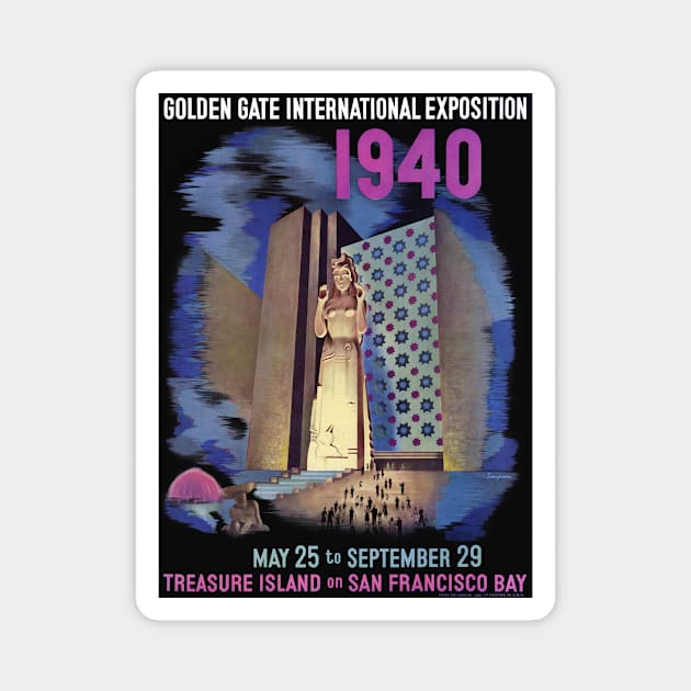 1940 Golden Gate International Exposition Vintage Poster Magnet by vintagetreasure