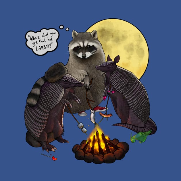 Where Did You Get That Hat, Larry?! Raccoon & Armadillo Comic by Ashley D Wilson