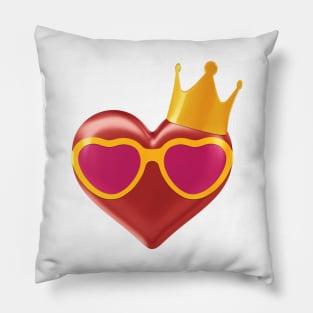 Heart in Pink Glasses Pillow