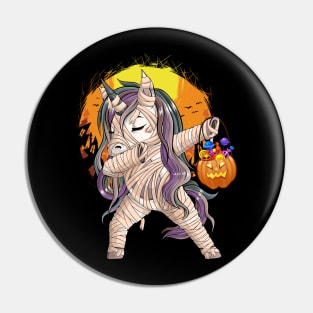 Dabbing Mummy Unicorn Halloween Pin