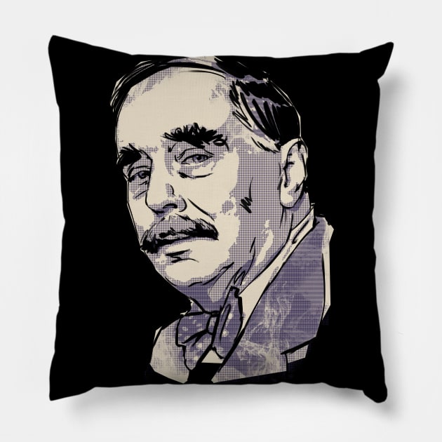 H.G. Wells Pillow by Ed Labetski Art