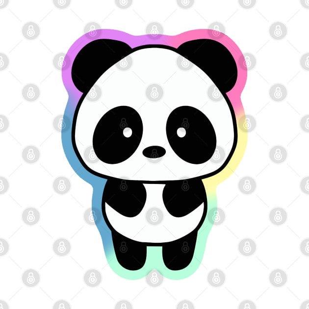 Cute Giant Panda with Rainbow Outline by 1000 Pandas