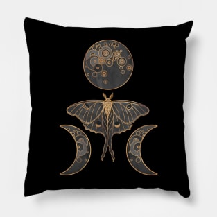 Luna Moth and Triple Moon - DARK Pillow