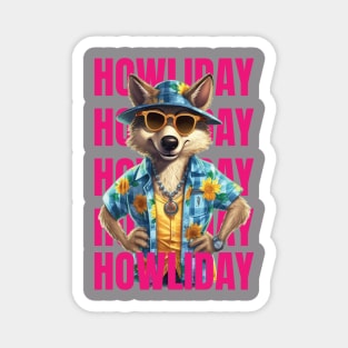 Howliday Adventure: Wolf and Summer Inspired T-Shirt Magnet