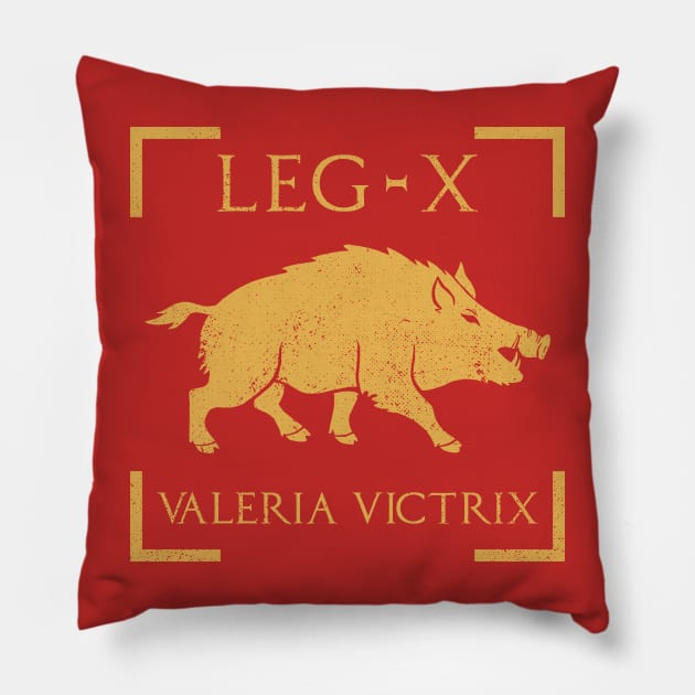 Legio XX Valeria Victrix Boar Emblem Roman Legion Pillow by zeno27