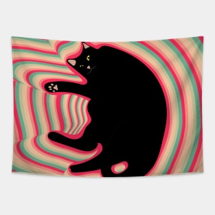 Big chonker black cat Tapestry