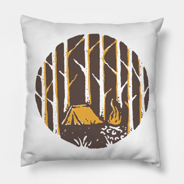 Camp Fire Pillow by quilimo