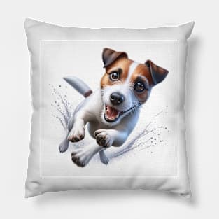 Running Jack Russel Terrier Pillow