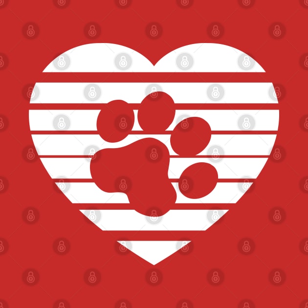 Cat Paw Heart Valentine - White by skauff