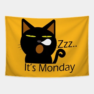 It's Monday black cat Tapestry