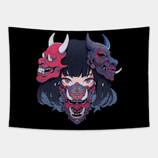 oni mask Tapestry