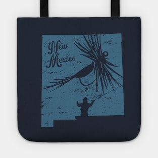 New Mexico Distressed Fly Fishing State Map Tote