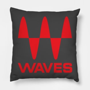 waves logo rojo Pillow