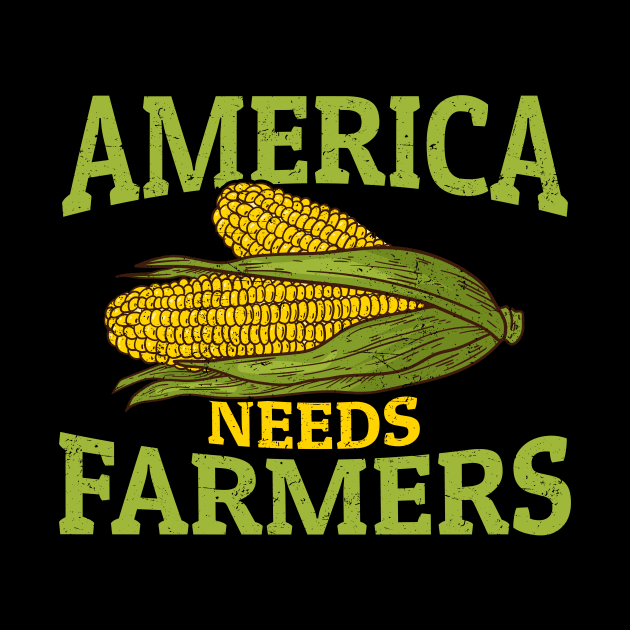 America Needs Farmers - Bold Green Yellow by Retusafi