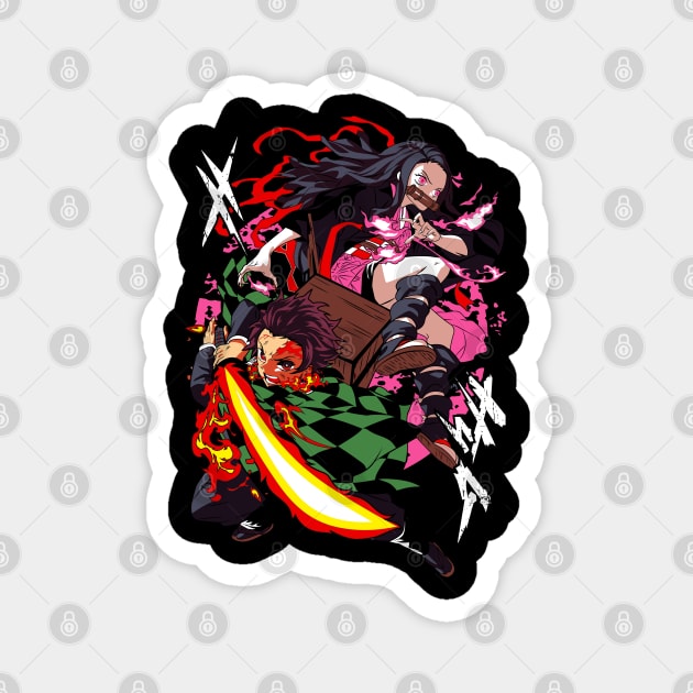 Tanjiro And Nezuko - Demon Slayer Magnet by Otaku Vibes