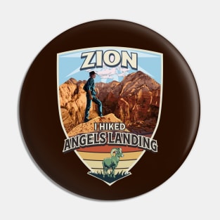 Zion National Park I Hiked Angels Landing with Hiker and Bighorn Sheep Pin