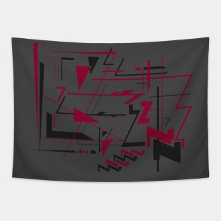 Abstract digital art number 7 - black and bordeaux Tapestry