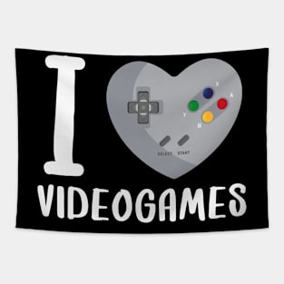 Heart Gaming Old Controller Video Gamer I love VideoGames Tapestry
