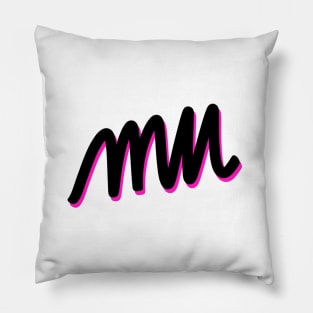 Greek Alphabet: mu (Black-pink) Pillow