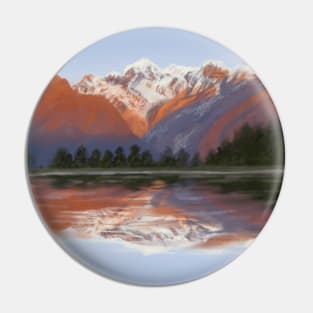 New Zealand Mount Cook original Digital Painting Artwork Pin